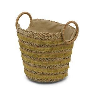 Handmade Seagrass Tote With Metallic Fringe